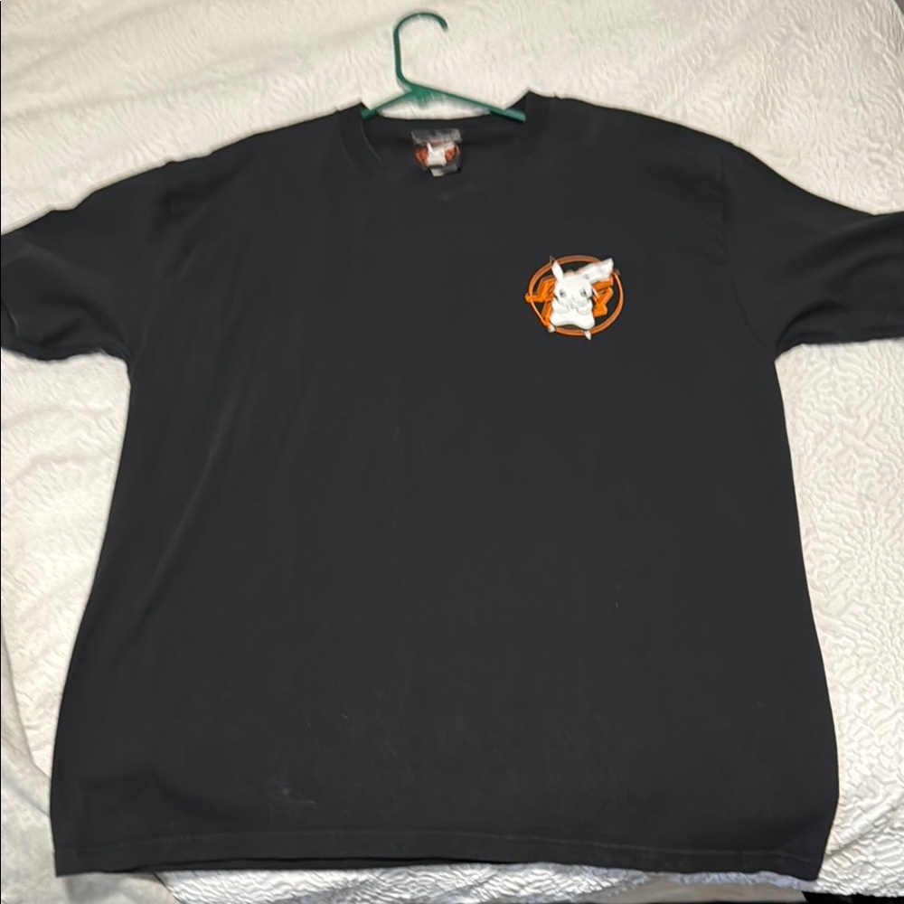 pikachu Santa Cruz Skateboards Black and Orange Short Sleeve Tee